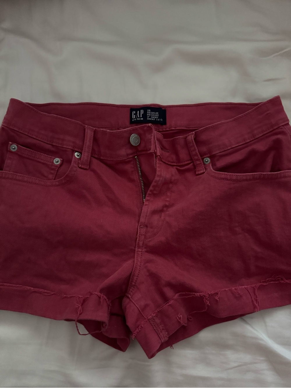 GAP Women's Burgundy Denim Cutoff Shorts